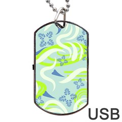 Folk Flowers Pattern  Dog Tag Usb Flash (one Side) by Eskimos