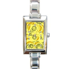 Folk Flowers Pattern  Rectangle Italian Charm Watch by Eskimos