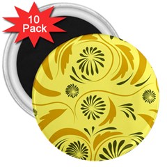 Folk Flowers Pattern  3  Magnets (10 Pack)  by Eskimos