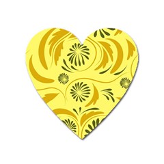 Folk Flowers Pattern  Heart Magnet by Eskimos