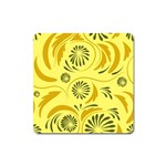 Folk flowers pattern  Square Magnet Front