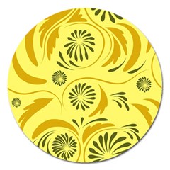 Folk Flowers Pattern  Magnet 5  (round) by Eskimos