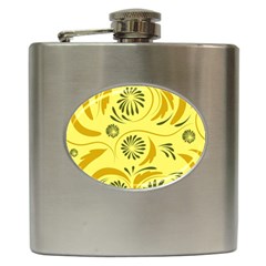 Folk Flowers Pattern  Hip Flask (6 Oz) by Eskimos