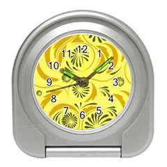 Folk Flowers Pattern  Travel Alarm Clock by Eskimos