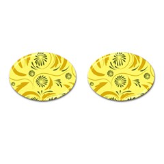 Folk Flowers Pattern  Cufflinks (oval) by Eskimos