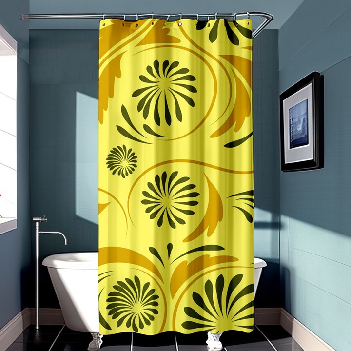 Folk flowers pattern  Shower Curtain 36  x 72  (Stall) 