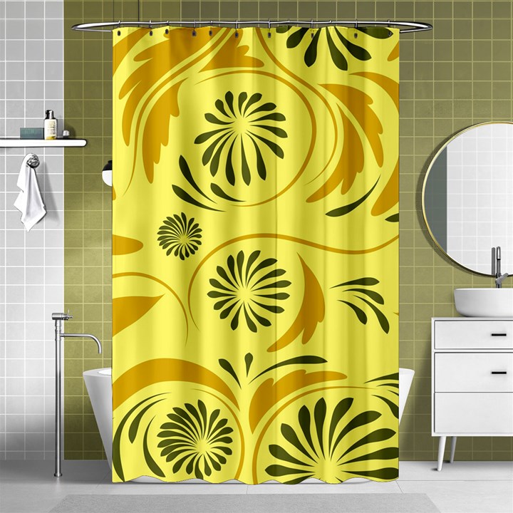 Folk flowers pattern  Shower Curtain 48  x 72  (Small) 