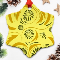 Folk Flowers Pattern  Snowflake Ornament (two Sides) by Eskimos