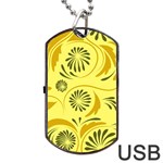 Folk flowers pattern  Dog Tag USB Flash (One Side) Front