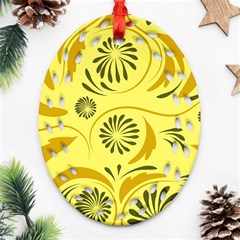 Folk Flowers Pattern  Ornament (oval Filigree) by Eskimos