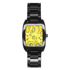 Folk Flowers Pattern  Stainless Steel Barrel Watch by Eskimos