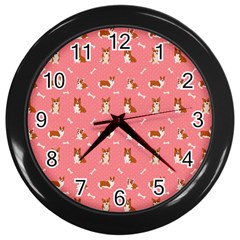 Cute Corgi Dogs Wall Clock (black) by SychEva