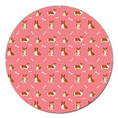 Cute Corgi Dogs Magnet 5  (round) by SychEva