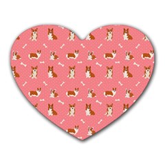 Cute Corgi Dogs Heart Mousepads by SychEva