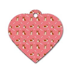 Cute Corgi Dogs Dog Tag Heart (two Sides) by SychEva