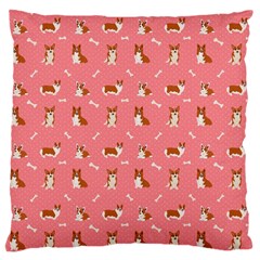 Cute Corgi Dogs Large Flano Cushion Case (two Sides) by SychEva