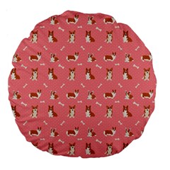 Cute Corgi Dogs Large 18  Premium Flano Round Cushions by SychEva