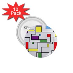 Colorful Rectangles 1 75  Buttons (10 Pack) by LalyLauraFLM