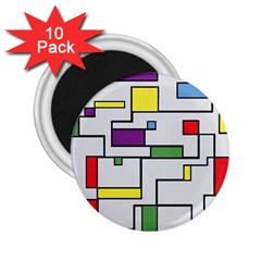 Colorful Rectangles 2 25  Magnets (10 Pack)  by LalyLauraFLM