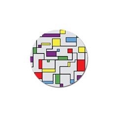 Colorful Rectangles Golf Ball Marker by LalyLauraFLM