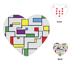 Colorful Rectangles Playing Cards Single Design (heart) by LalyLauraFLM