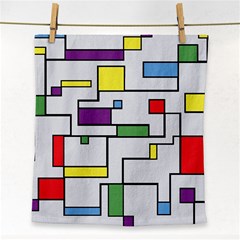 Colorful Rectangles Face Towel by LalyLauraFLM