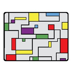 Colorful Rectangles Fleece Blanket (small) by LalyLauraFLM