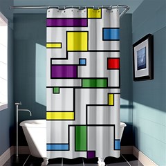 Colorful Rectangles Shower Curtain 36  X 72  (stall)  by LalyLauraFLM