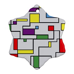 Colorful Rectangles Ornament (snowflake) by LalyLauraFLM