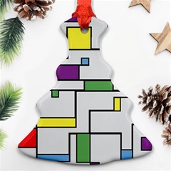 Colorful Rectangles Christmas Tree Ornament (two Sides) by LalyLauraFLM