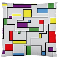 Colorful Rectangles Large Cushion Case (one Side) by LalyLauraFLM