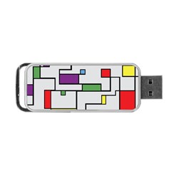 Colorful Rectangles Portable Usb Flash (one Side) by LalyLauraFLM