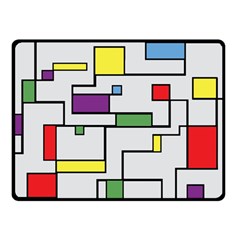 Colorful Rectangles Double Sided Fleece Blanket (small)  by LalyLauraFLM