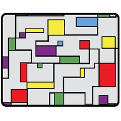 Colorful Rectangles Double Sided Fleece Blanket (medium)  by LalyLauraFLM