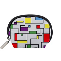 Colorful Rectangles Accessory Pouch (small) by LalyLauraFLM