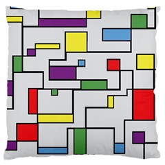 Colorful Rectangles Standard Flano Cushion Case (two Sides) by LalyLauraFLM