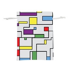 Colorful Rectangles Lightweight Drawstring Pouch (s) by LalyLauraFLM