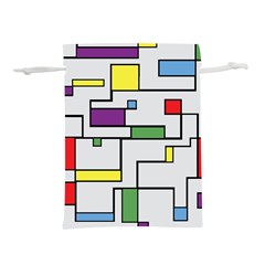 Colorful Rectangles Lightweight Drawstring Pouch (l) by LalyLauraFLM