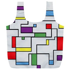 Colorful Rectangles Full Print Recycle Bag (xxxl) by LalyLauraFLM