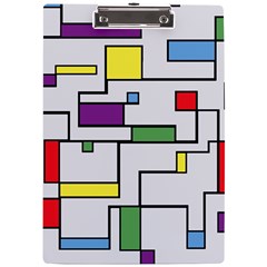 Colorful Rectangles A4 Clipboard by LalyLauraFLM