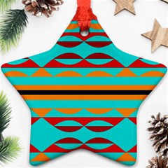 Shapes On A Blue Background Ornament (Star)