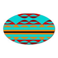 Shapes On A Blue Background Oval Magnet