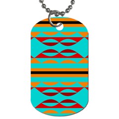 Shapes On A Blue Background Dog Tag (one Side) by LalyLauraFLM