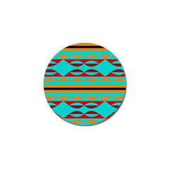 Shapes On A Blue Background Golf Ball Marker by LalyLauraFLM