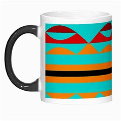 Shapes On A Blue Background Morph Mugs by LalyLauraFLM