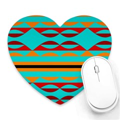 Shapes On A Blue Background Heart Mousepads