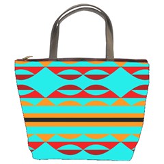 Shapes On A Blue Background Bucket Bag