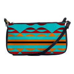 Shapes On A Blue Background Shoulder Clutch Bag