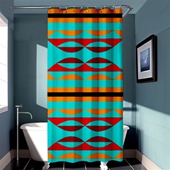 Shapes On A Blue Background Shower Curtain 36  x 72  (Stall) 