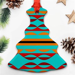 Shapes On A Blue Background Ornament (Christmas Tree) 